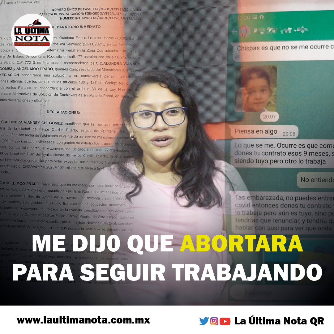 Me dijo que abortara para seguir trabajando