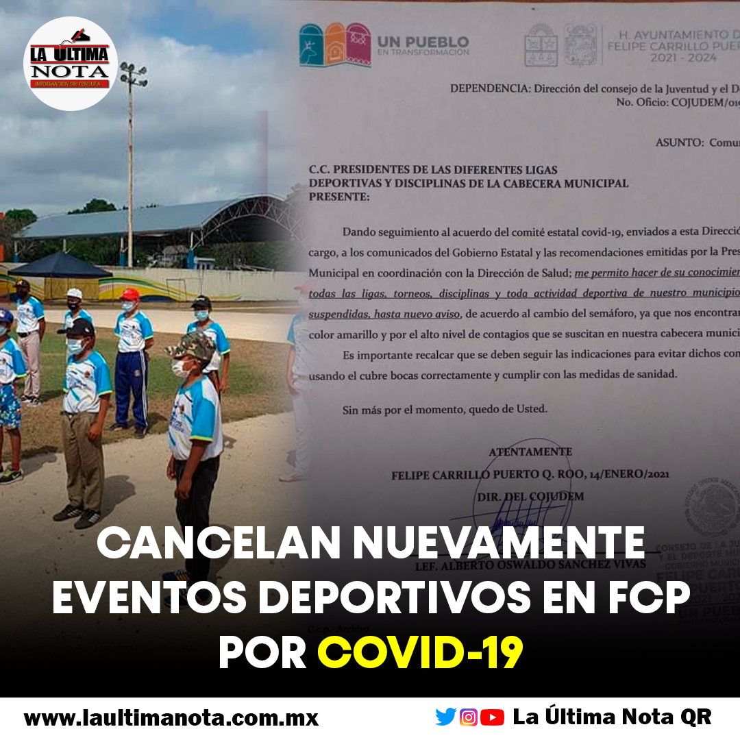 Cancelan eventos deportivos en FCP nuevamente por Covid-19