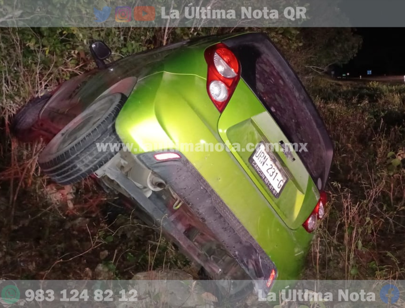 Vuelca vehículo antes de entrar a Carrillo