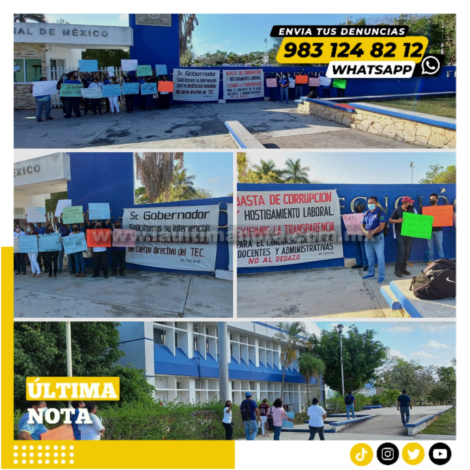 Sigue manifestación en el Tec de Carrillo 