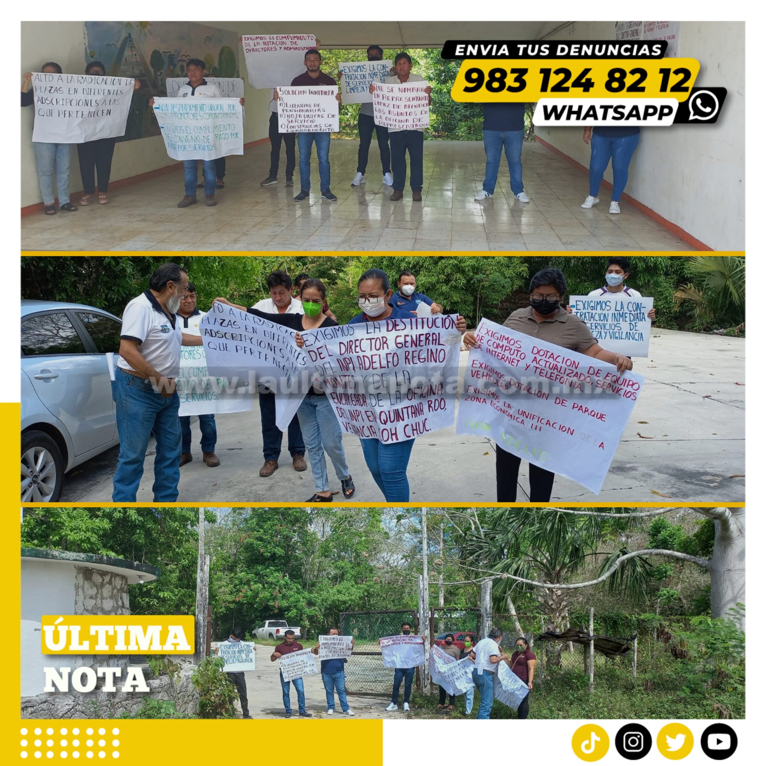 Protestan trabajadores del INPI por exigencia a sus derechos labores