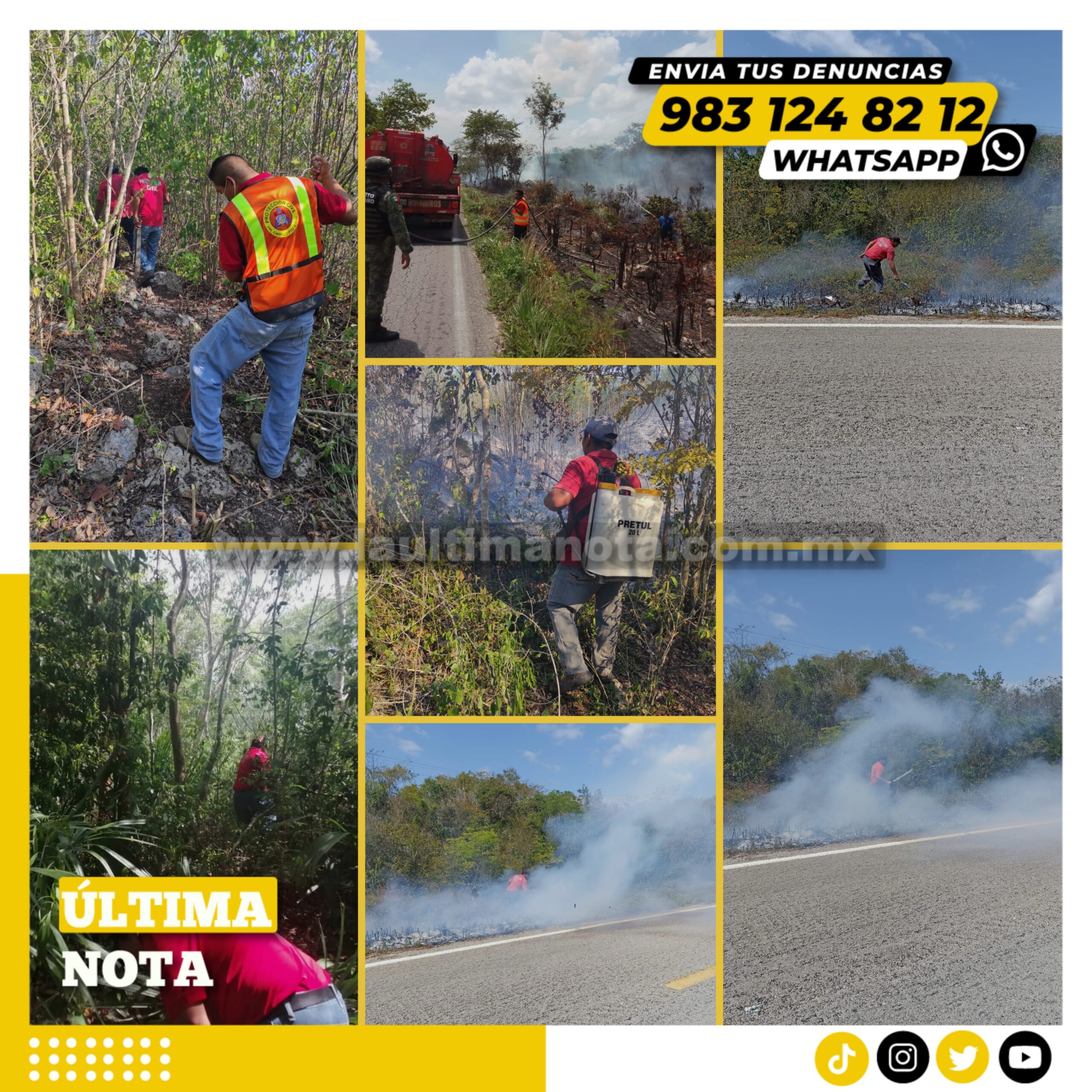 Acaba protección civil con incendios de derecho de vía