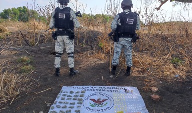 En Guanajuato, Guardia Nacional asegura dosis de aparente cocaína, crystal y marihuana