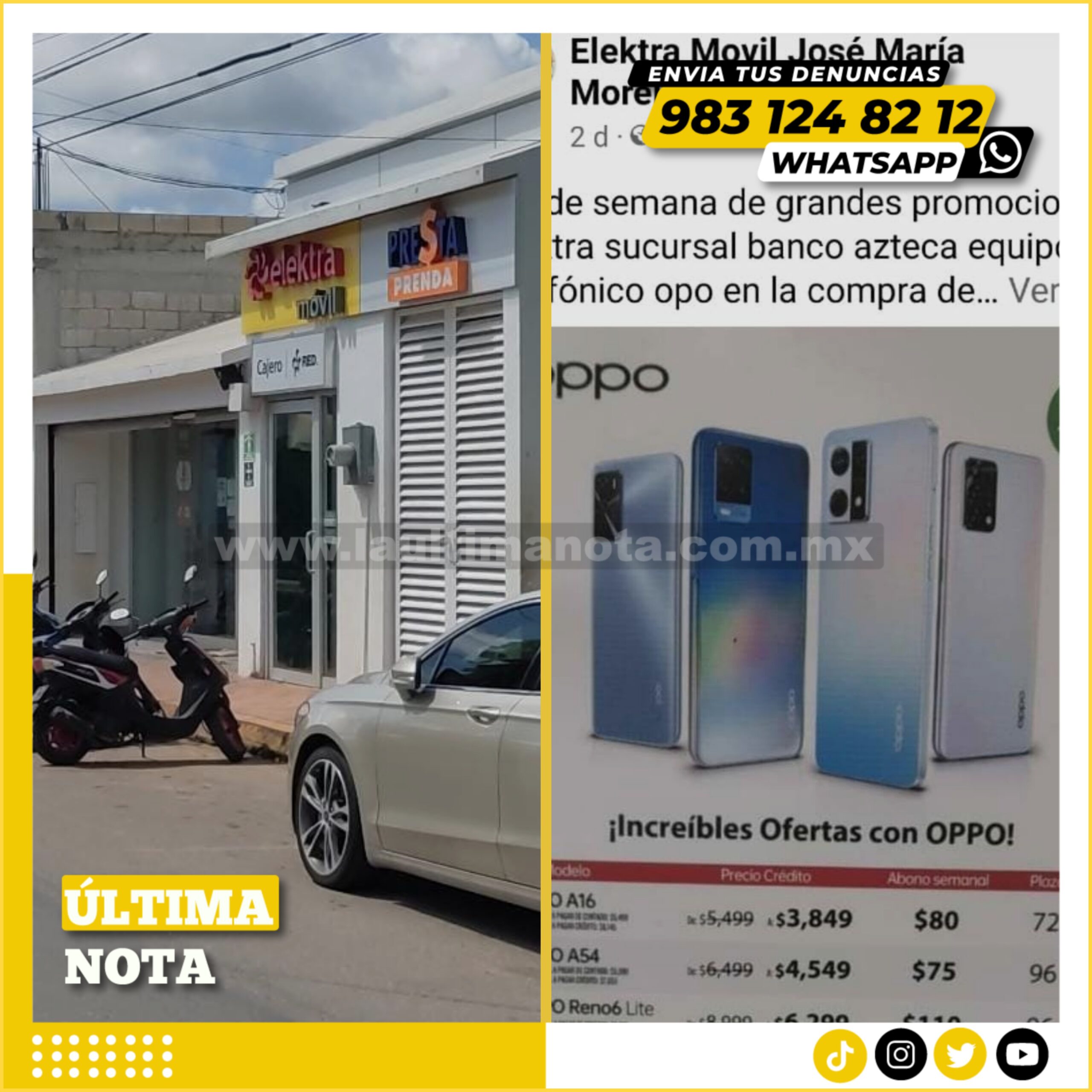 Sucursal de Banco Azteca en J.M.M. no respeta precios de exhibición