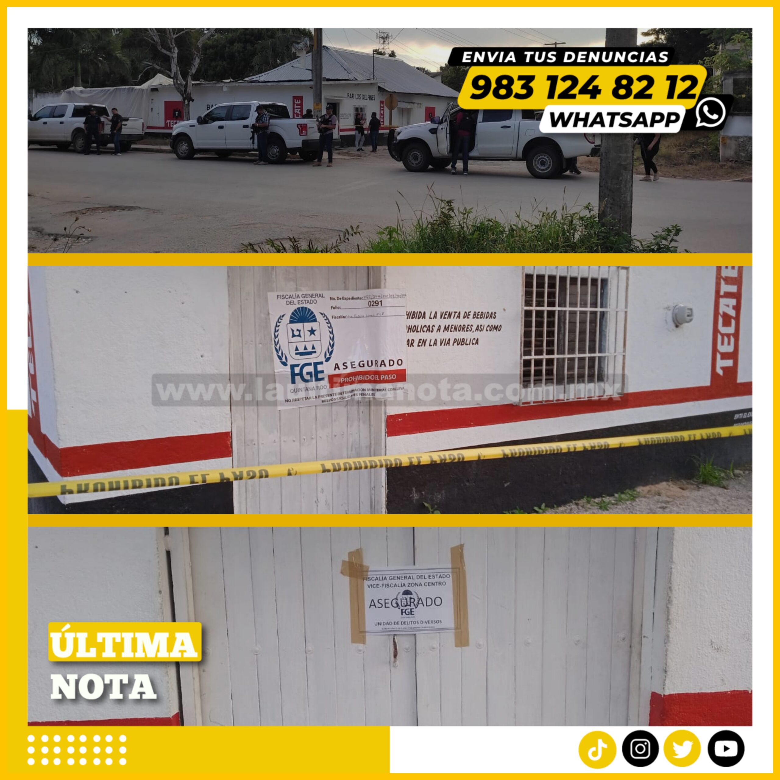 Asegura FGE bar los delfines en FCP