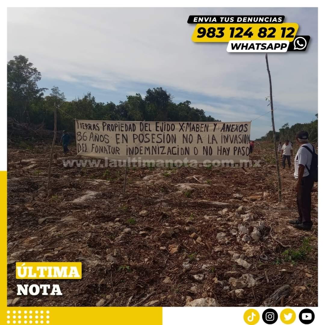 Mayas bloquean obras del tren maya en FCP por inconformidad