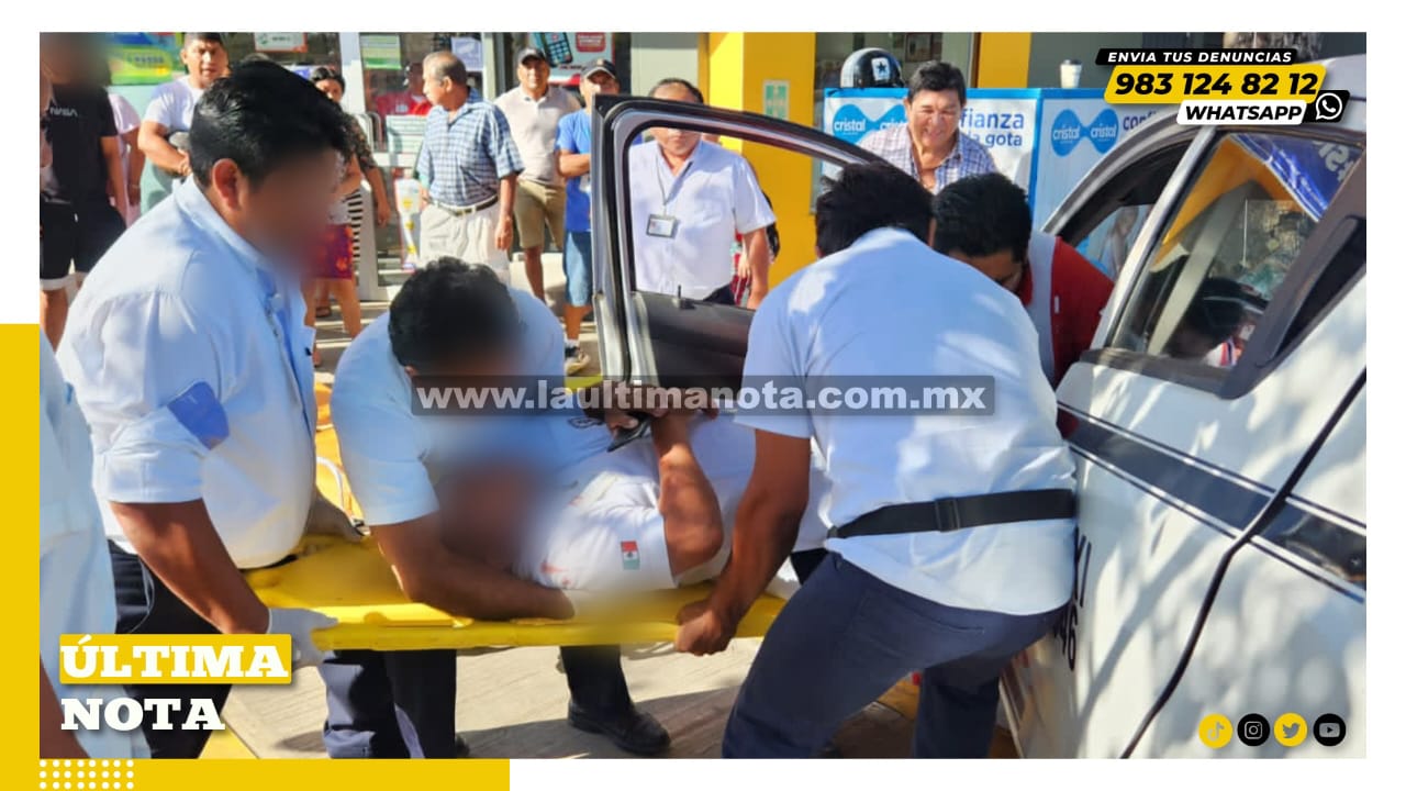 Choca patrulla de la GN con taxi