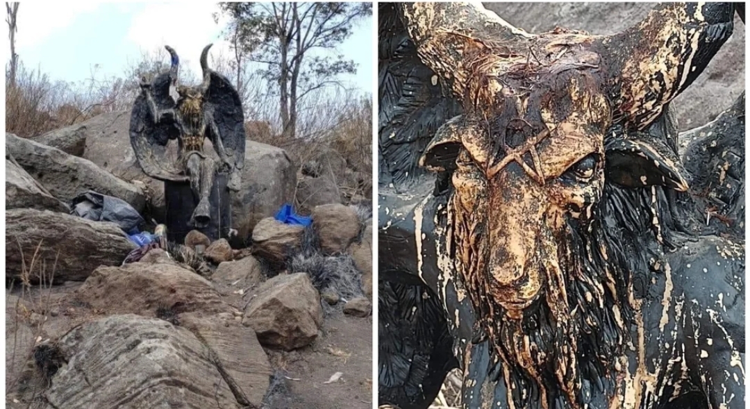 Hallaron un altar satánico con animales muertos en zona serrana de Tultitlán