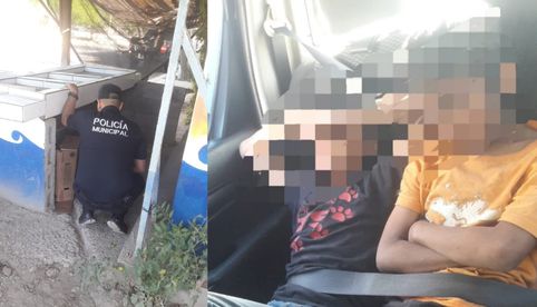Policía de Sonora, rescata a niños de 6 y 10 años abandonados por sus padres