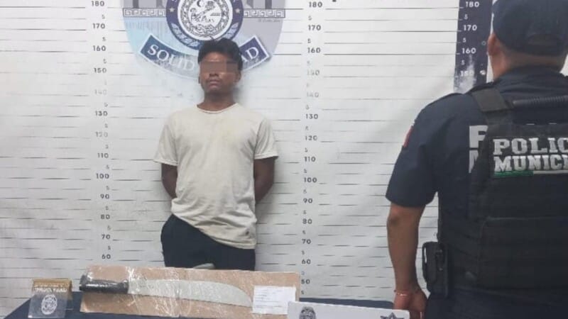 Ladrón con machete en mano hiere e intenta robar una bicicleta en playa del carmen