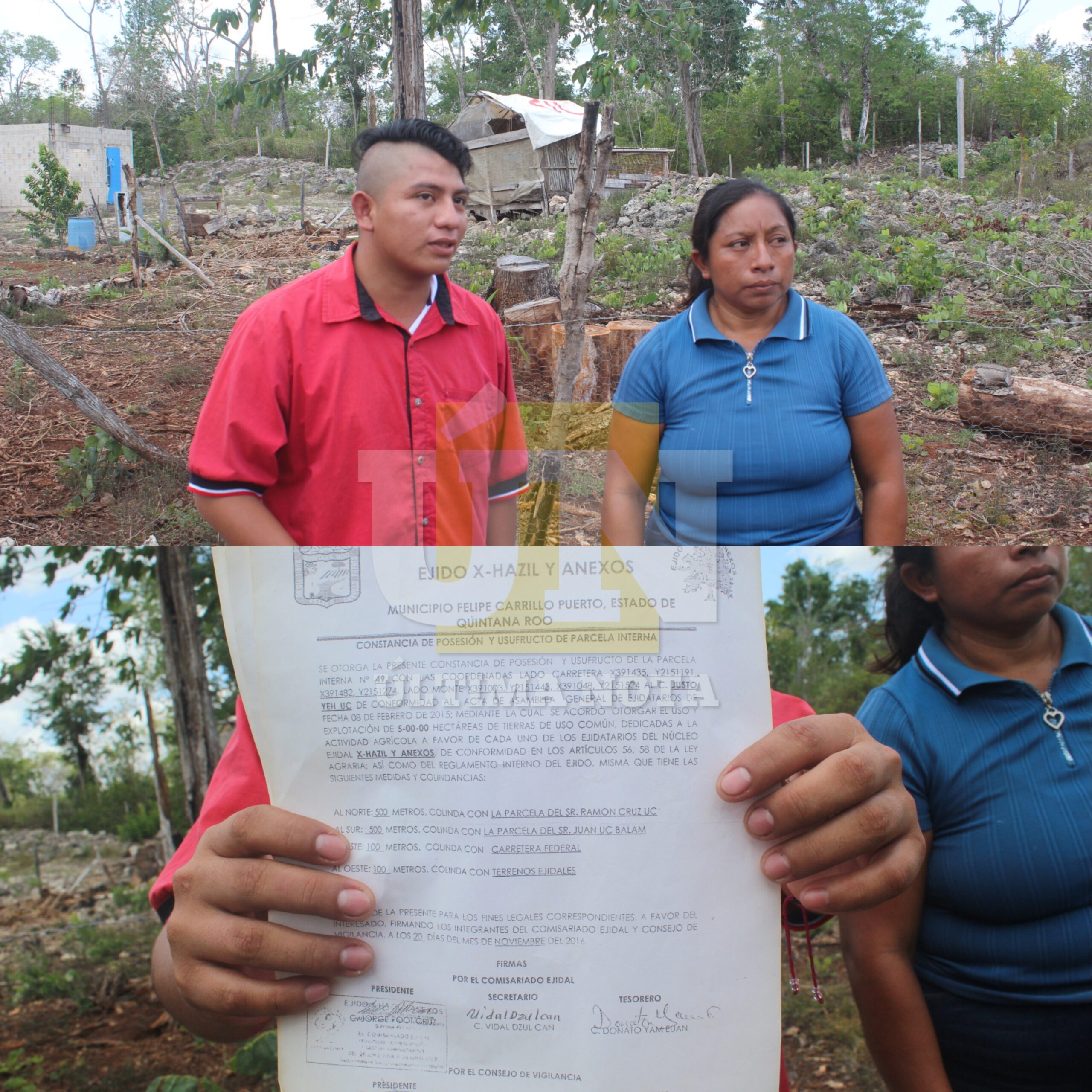 Familia perderá parte de su tierra tras paso del tren maya, el ejido no les dijo nada al respecto