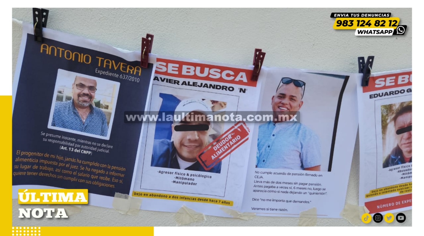 Exhiben a deudores alimentarios de la zona maya