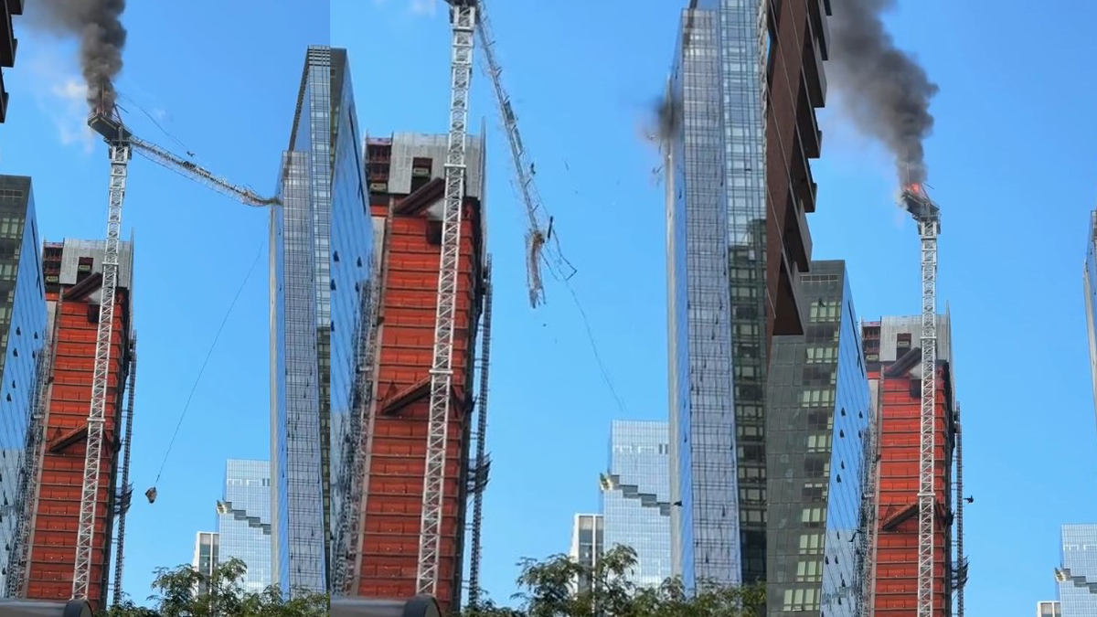 #Video Colapsa grúa de edificio en NY; hay 6 heridos