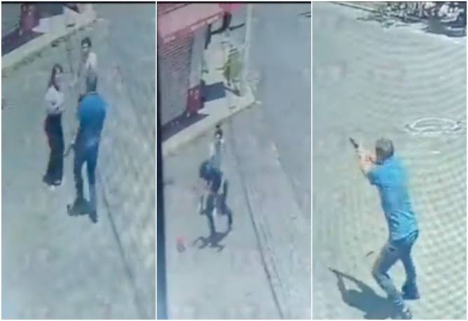 VIDEO: joven defiende a su novia de un asalto y logran esquivar las balas del ladrón en Puebla