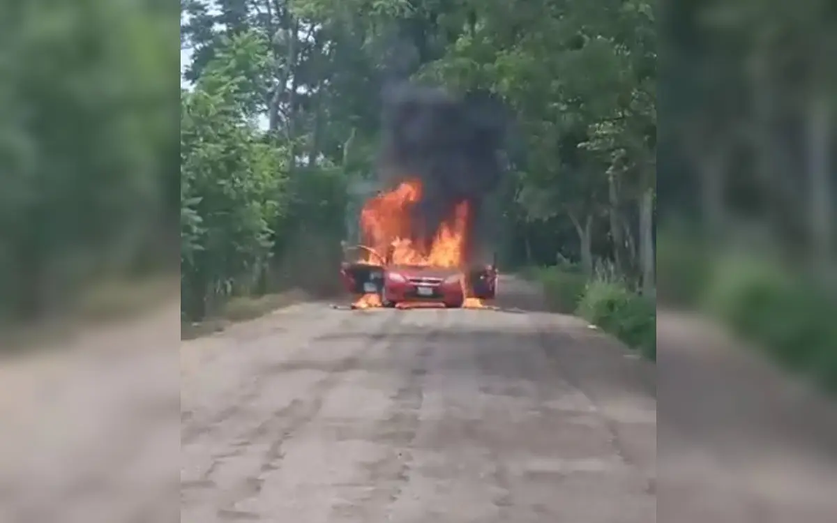 Horas de terror entre Chiapas y Tabasco; seis detenidos, un muerto y quema de vehículos