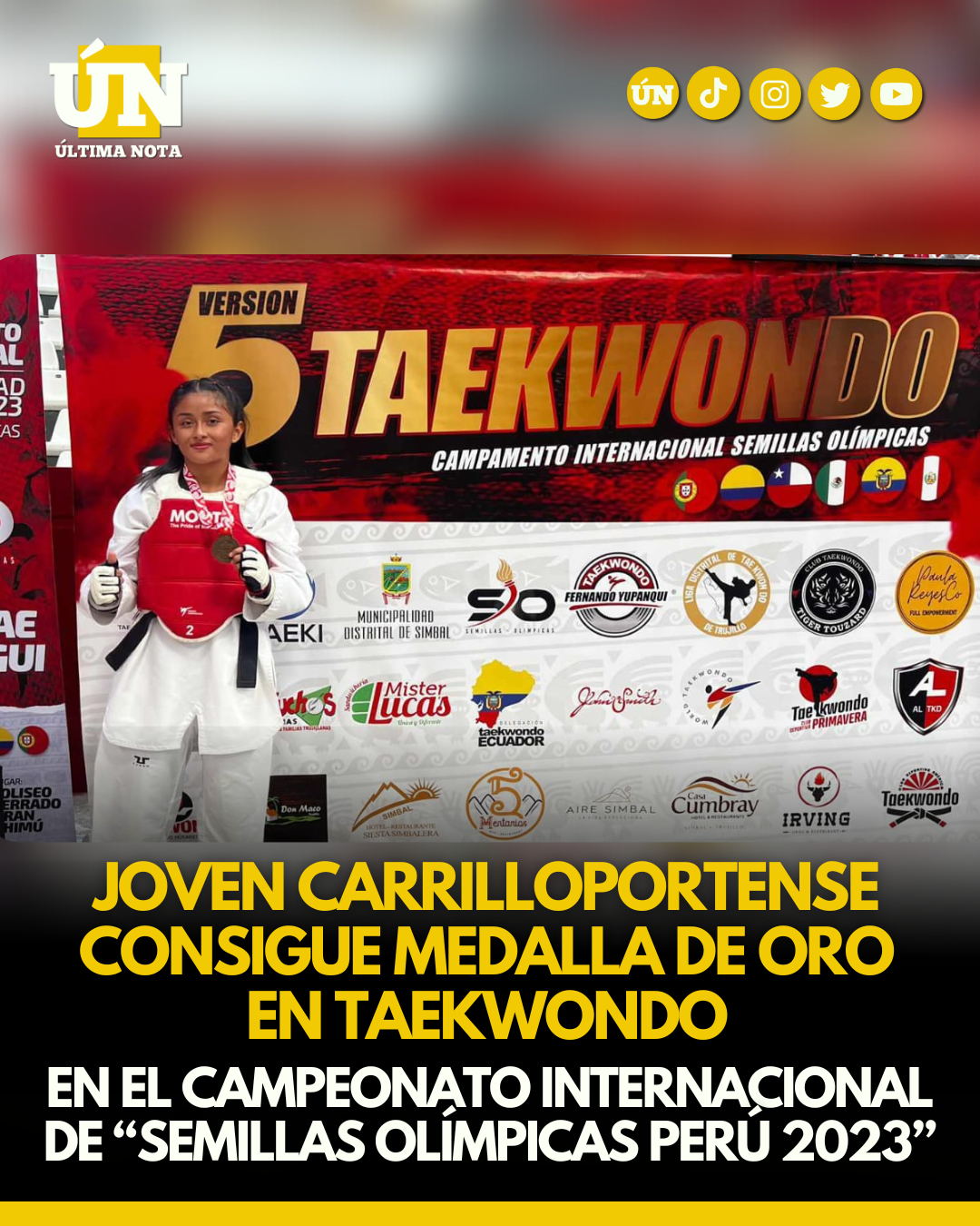 Consigue medalla de oro joven carrilloportense en Semillas Olímpicas Perú 2023