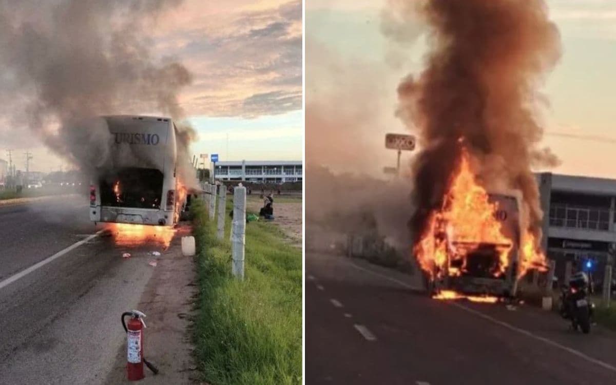 Se incendia autobús que transportaba a niños futbolistas | Video