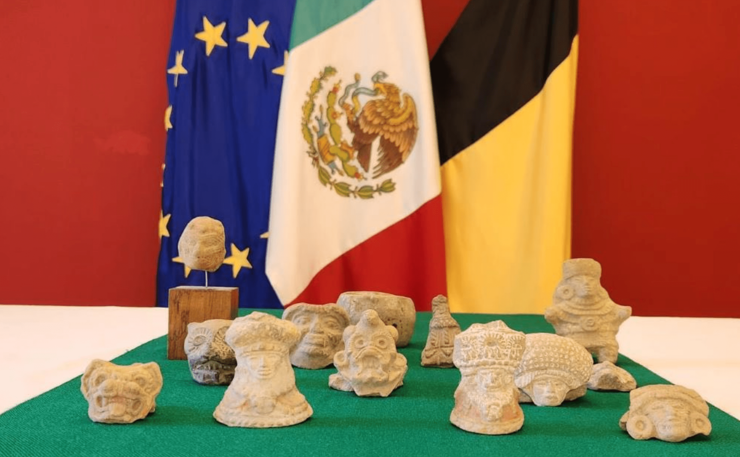 México recupera 20 piezas arqueológicas prehispánicas en Bélgica