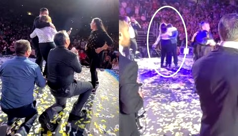 ¿Le dijo que no? Doble pedida de matrimonio en concierto de la Banda MS genera polémica en redes