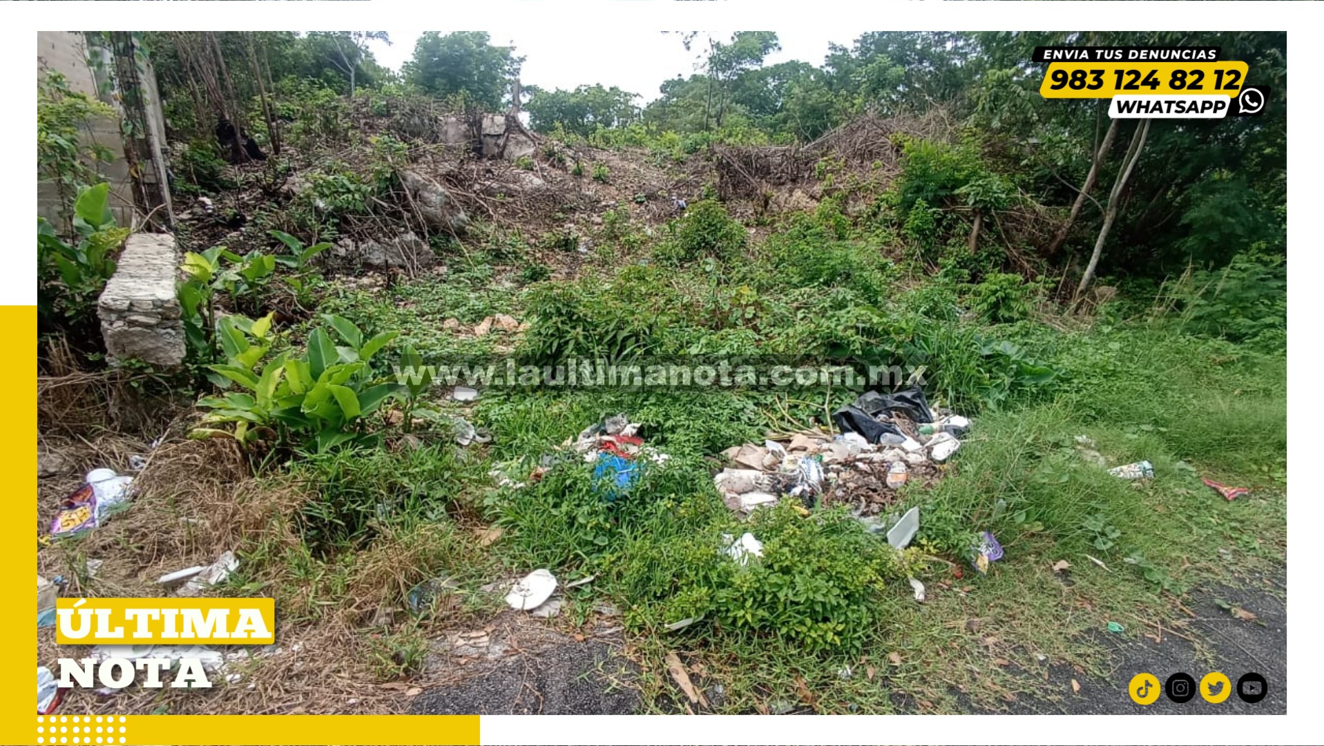 Falta de cultura provoca tiradero de basura en terrenos baldíos y vía pública
