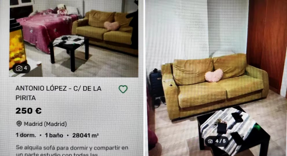 El anuncio más insólito: alquilan un sofá “para dormir” dentro de un departamento