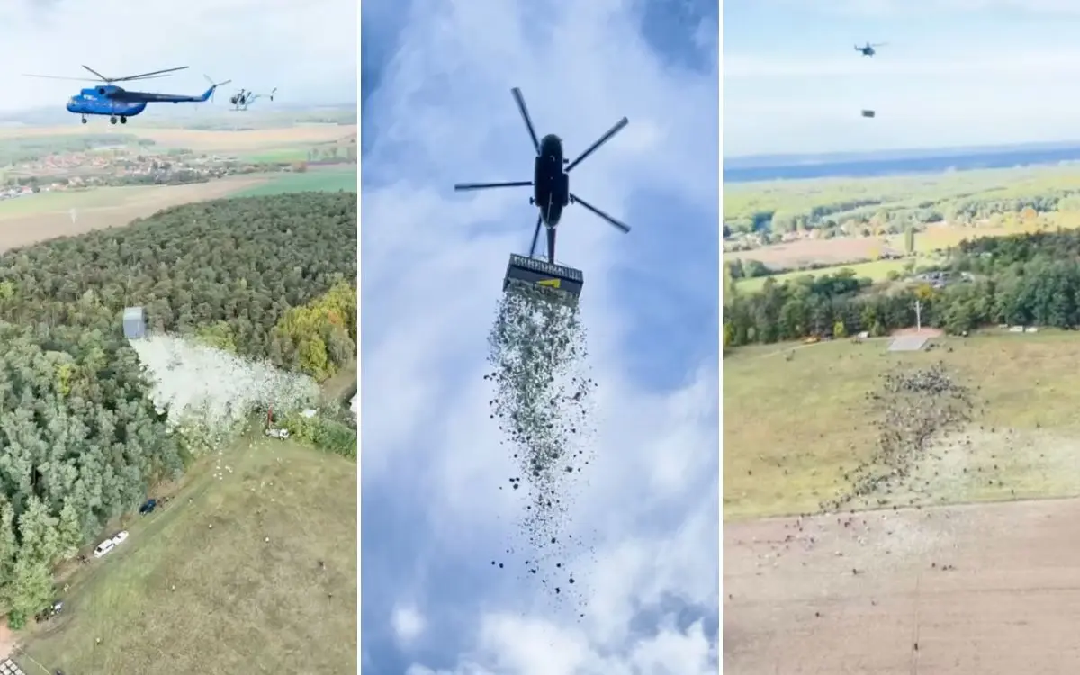 Influencer lanza 1 millón de dólares desde el cielo para sus fans