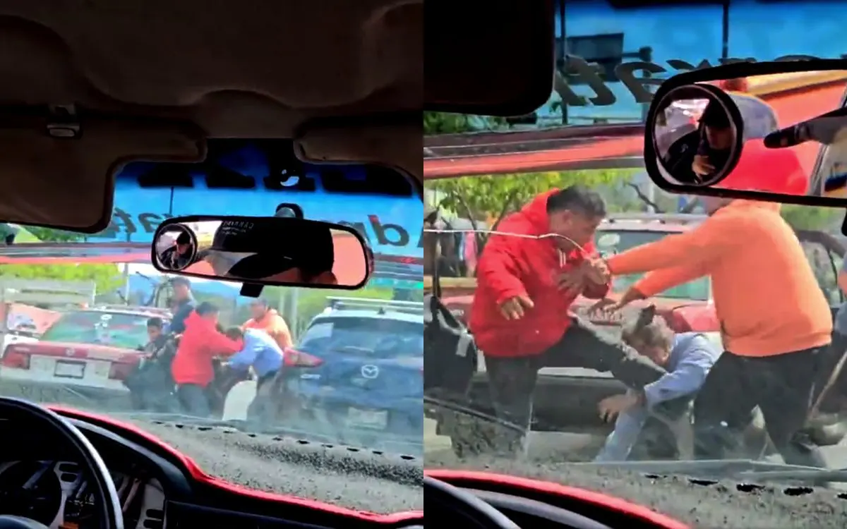 Taxista es captado golpeando a adulto mayor en Oaxaca