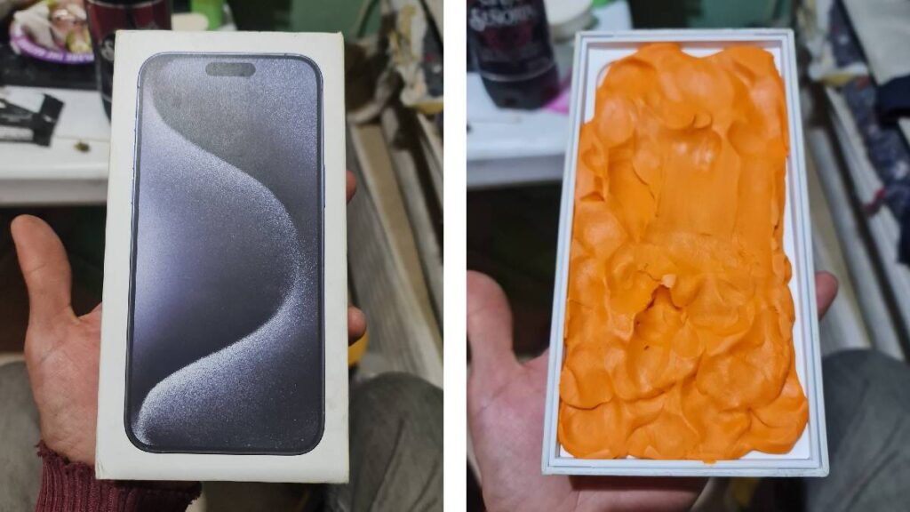 ¿iPhone de plastilina naranja? Así estafaron a un comprador en línea