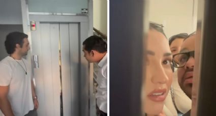 Ángela Aguilar vive momentos de angustia tras quedar atrapada en un elevador:VIDEO