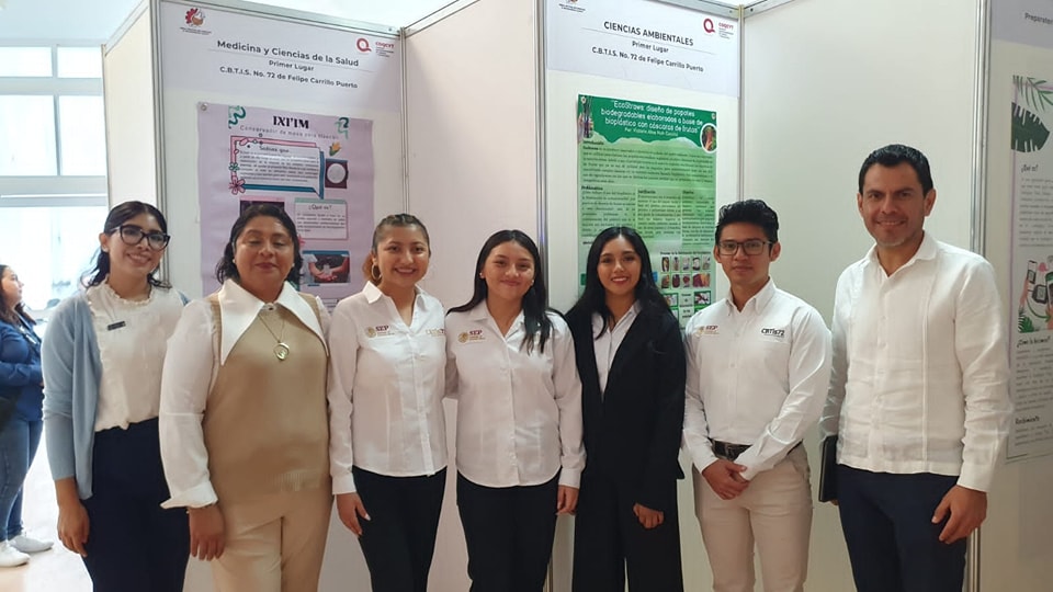 Premian a chicos del Cbtis 72 tras su triunfoen la Feria de Ciencias e Ingenierías de Quintana Roo