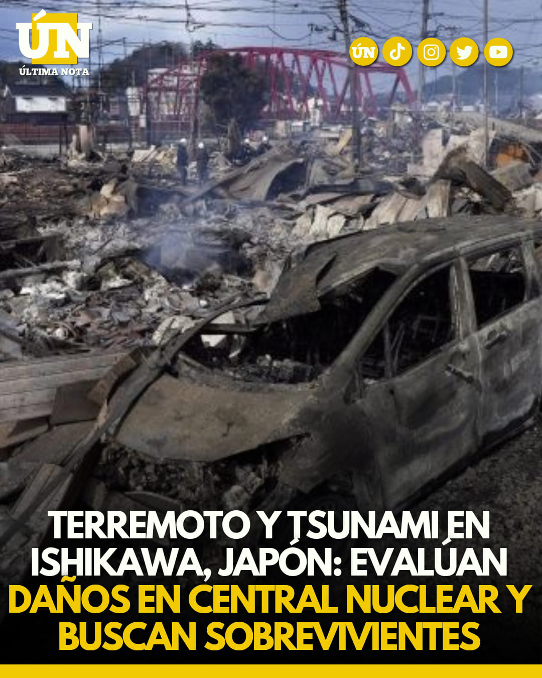 Terremoto y Tsunami en Ishikawa, Japón, evalúan daños en la central Nuclear