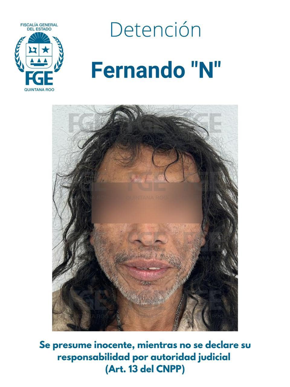 Aprehende FGE, en colaboración de la Policía Municipal Preventiva de FCP a Fernando “N”, alias “Tirador fantasma”