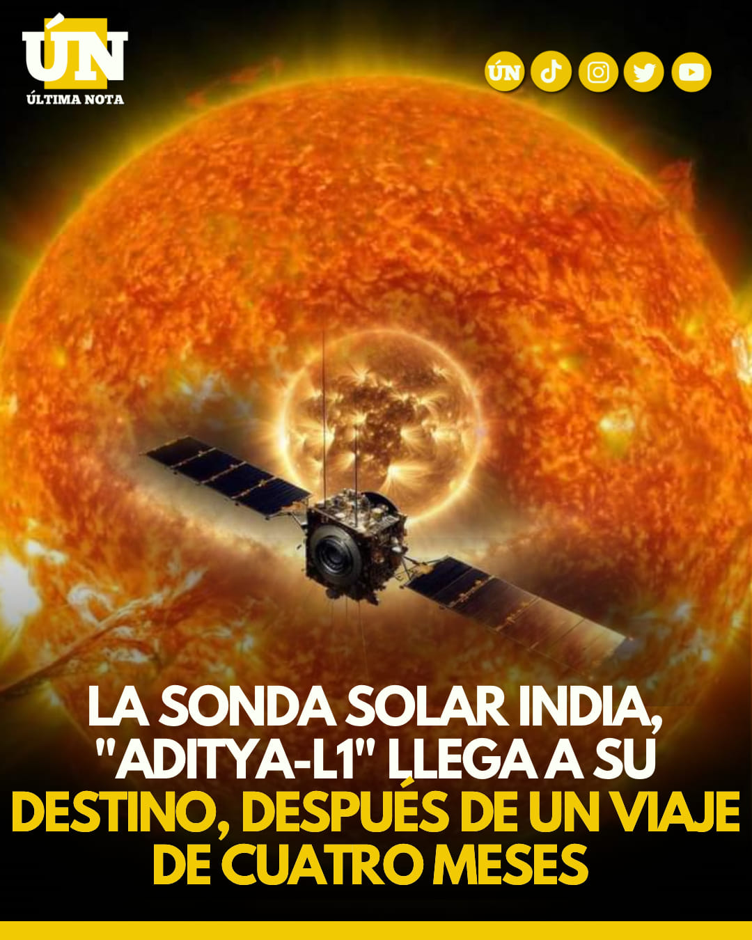 La sonda solar india, “Aditya-L1” llega a su destino, después de un viaje de cuatro meses