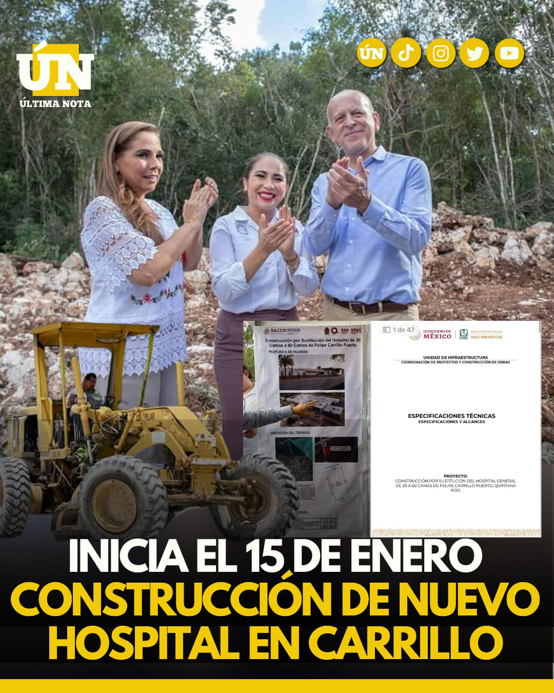 Inicia el 15 de enero construcción de nuevo hospital en Felipe Carrillo Puerto