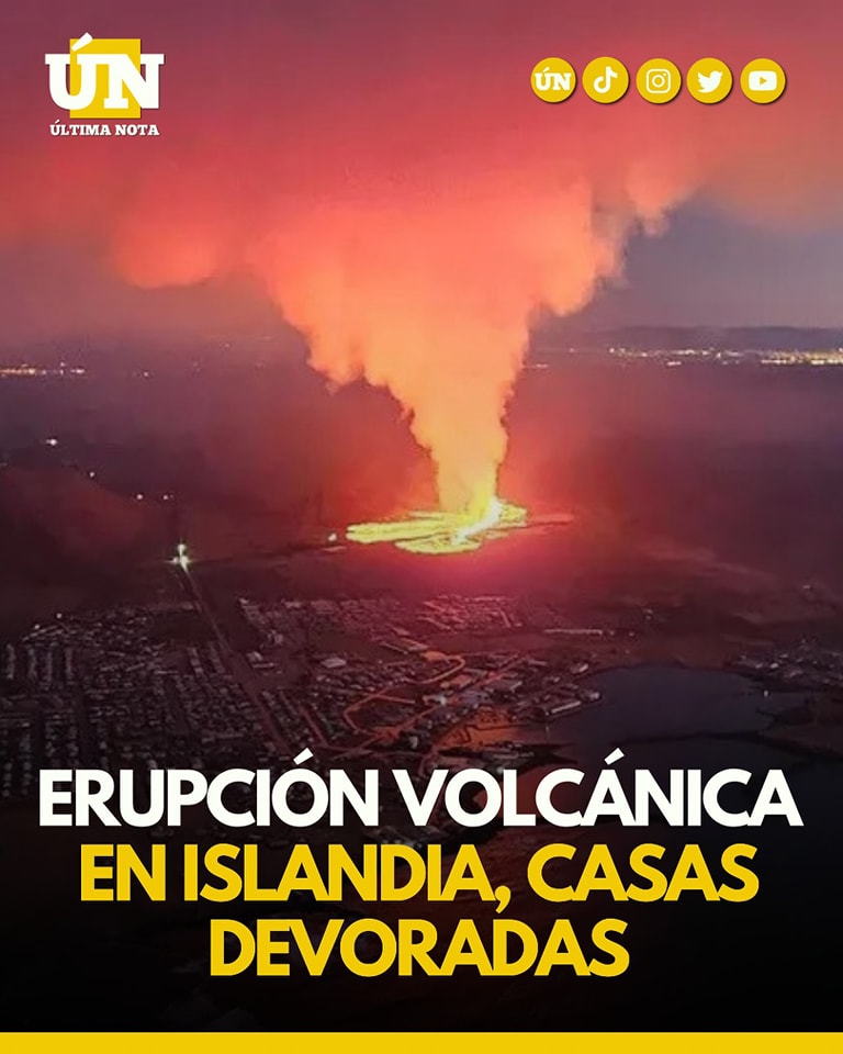 Erupción volcánica en islandia, deja casas destruidas