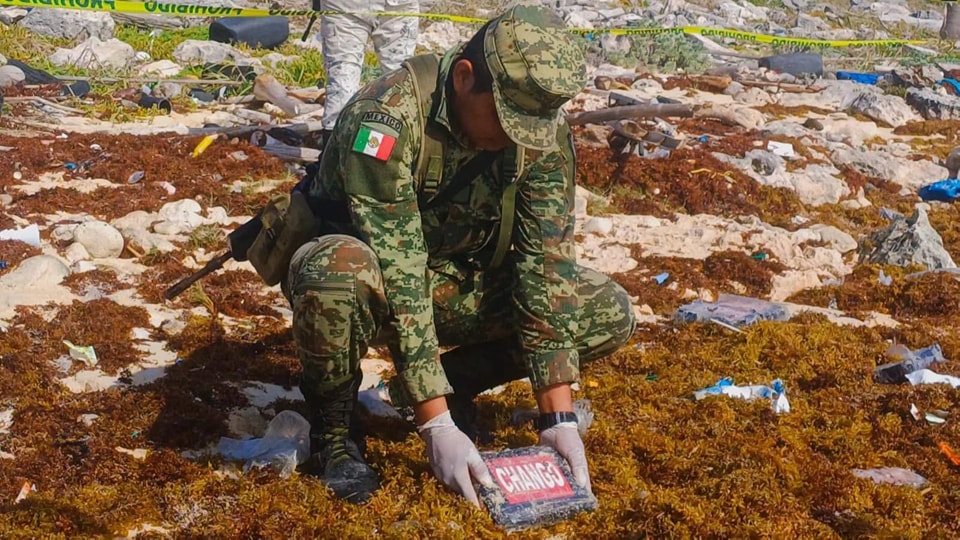 Ejército Mexicano asegura droga en Quintana Roo
