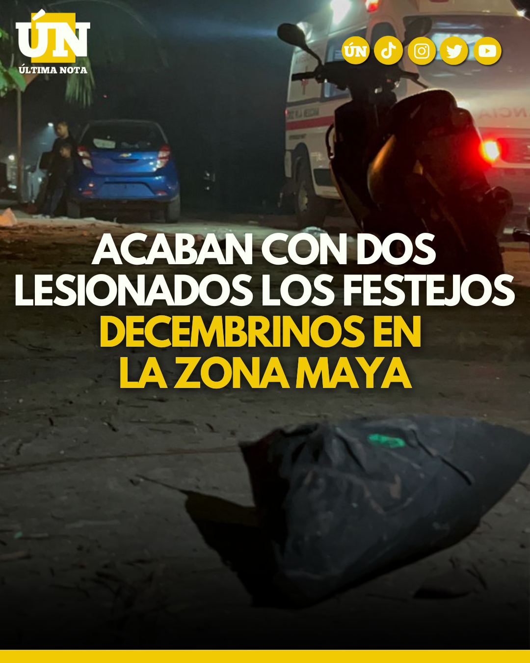 Acaban con dos lesionados los festejos decembrinos en la zona maya