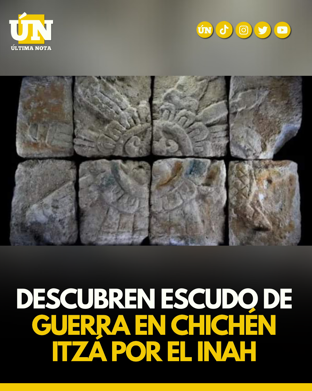 Descubren escudo de guerra en Chichén Itzá por el INAH  