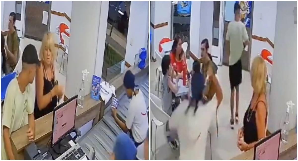 Quiso asaltar una heladería y fue golpeado por las empleadas, rogó que lo dejaran ir: VIDEO