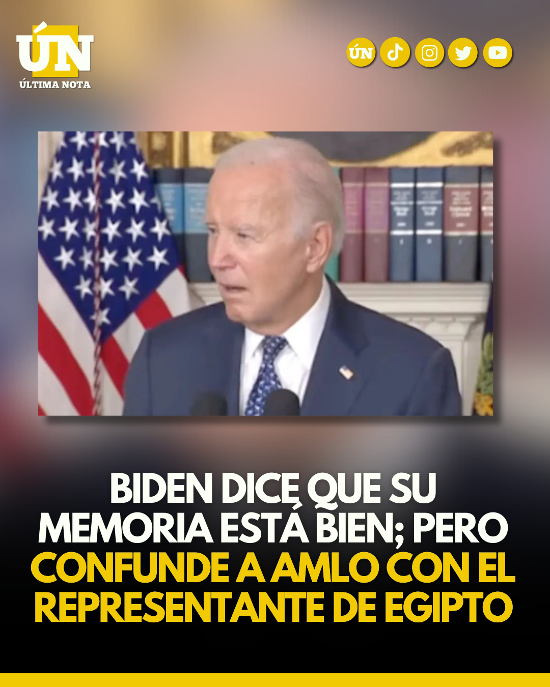 Biden dice que su memoria está bien; pero confunde a AMLO con el representante de Egipto