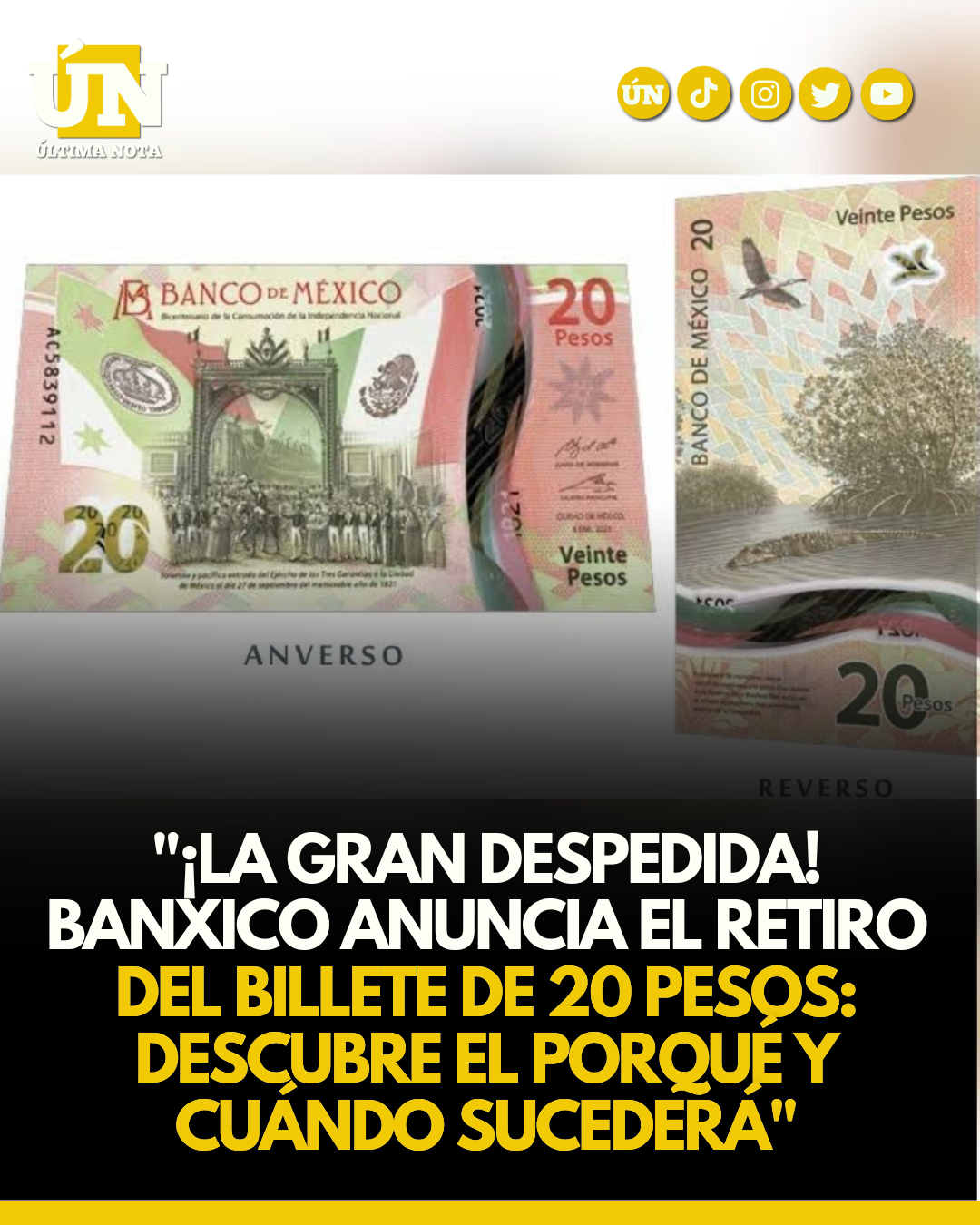 “¡La Gran Despedida! Banxico Anuncia el Retiro del Billete de 20 Pesos: Descubre el Porqué y Cuándo Sucederá”