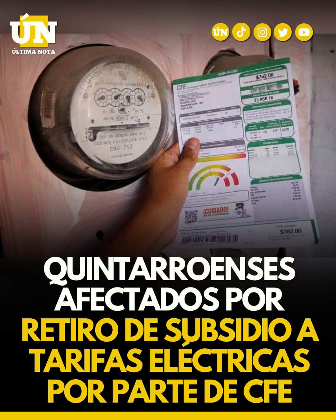 Quintarroenses afectados por retiro de subsidio a tarifas eléctricas por parte de CFE