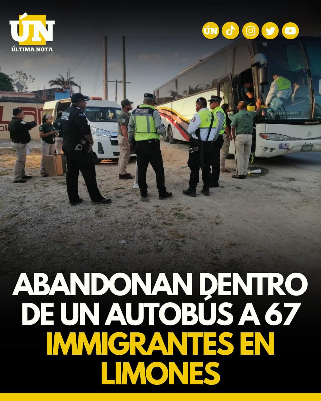 Abandonan dentro de un autobús a 67 immigrantes en #Limones