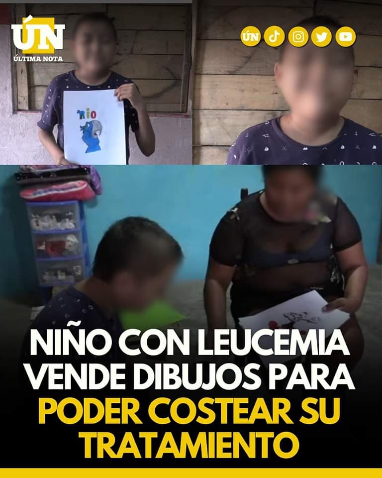 Niño con leucemia vende dibujos para poder costear su tratamiento