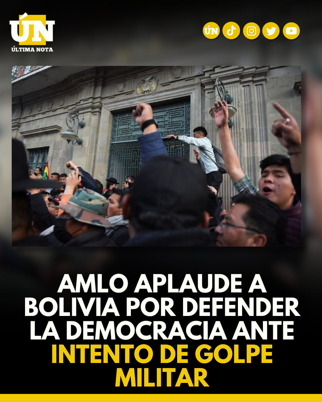 “AMLO aplaude a Bolivia por defender la democracia ante intento de golpe militar”