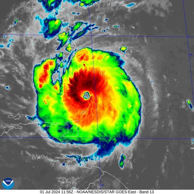 “huracán Beryl recupera categoría 4: alerta máxima en islas de Barlovento”