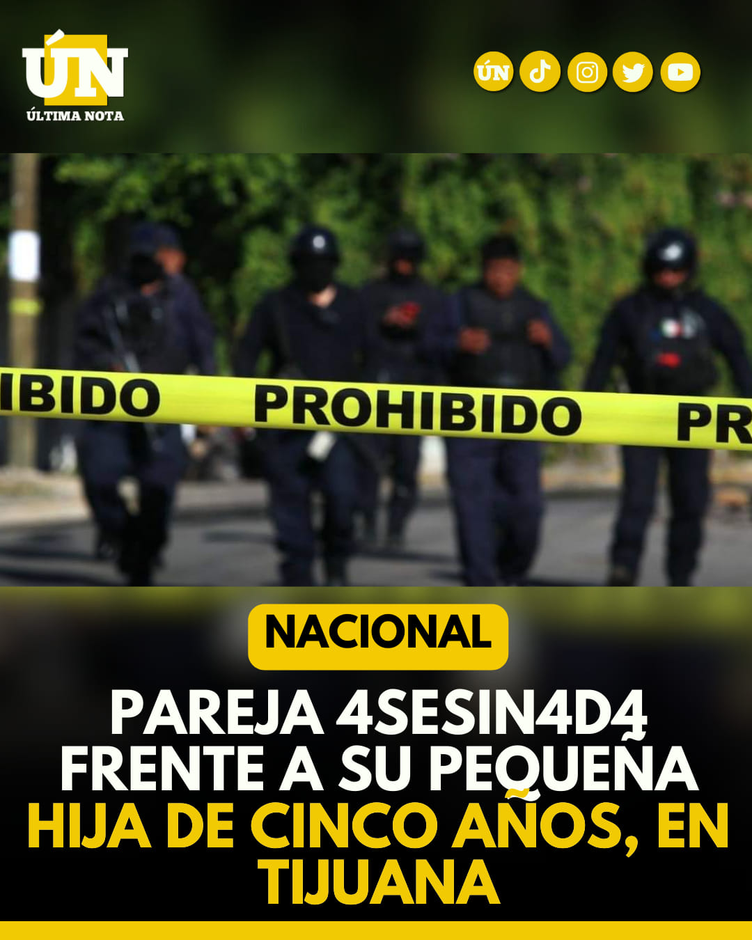 Pareja 4sesin4d4 frente a su pequeña hija de cinco años