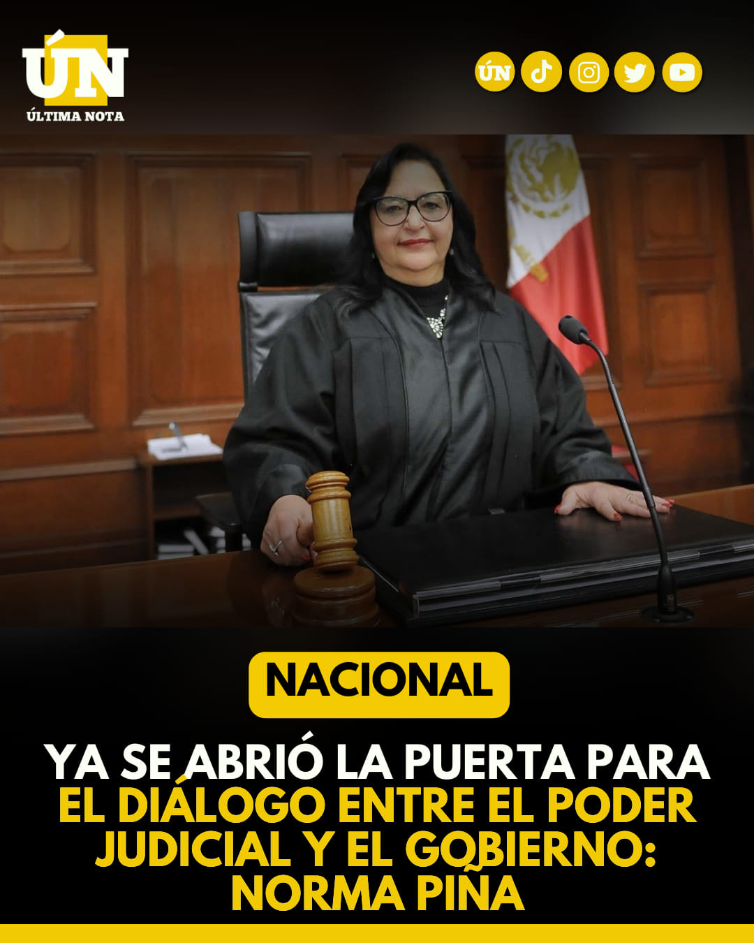 Norma piña abre la puerta al diálogo: ‘todos buscamos mejorar el sistema de justicia