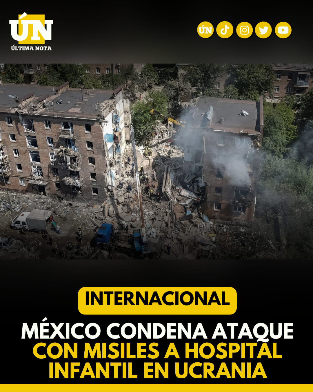 México condena at4que con misiles a hospital infantil en Ucrania