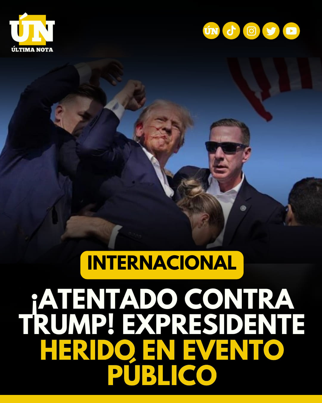 Atentado contra Trump! Expresidente herido en evento público